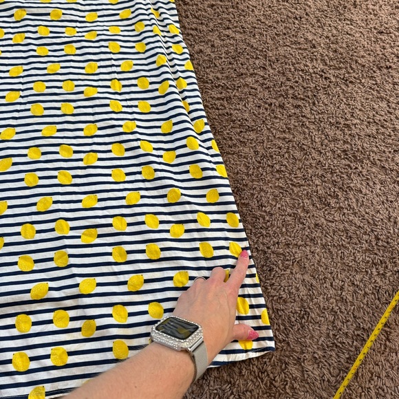 J Gee Lemon Print Sleeveless Shift Sheath Dress A Line 100% Cotton S - Picture 9 of 13